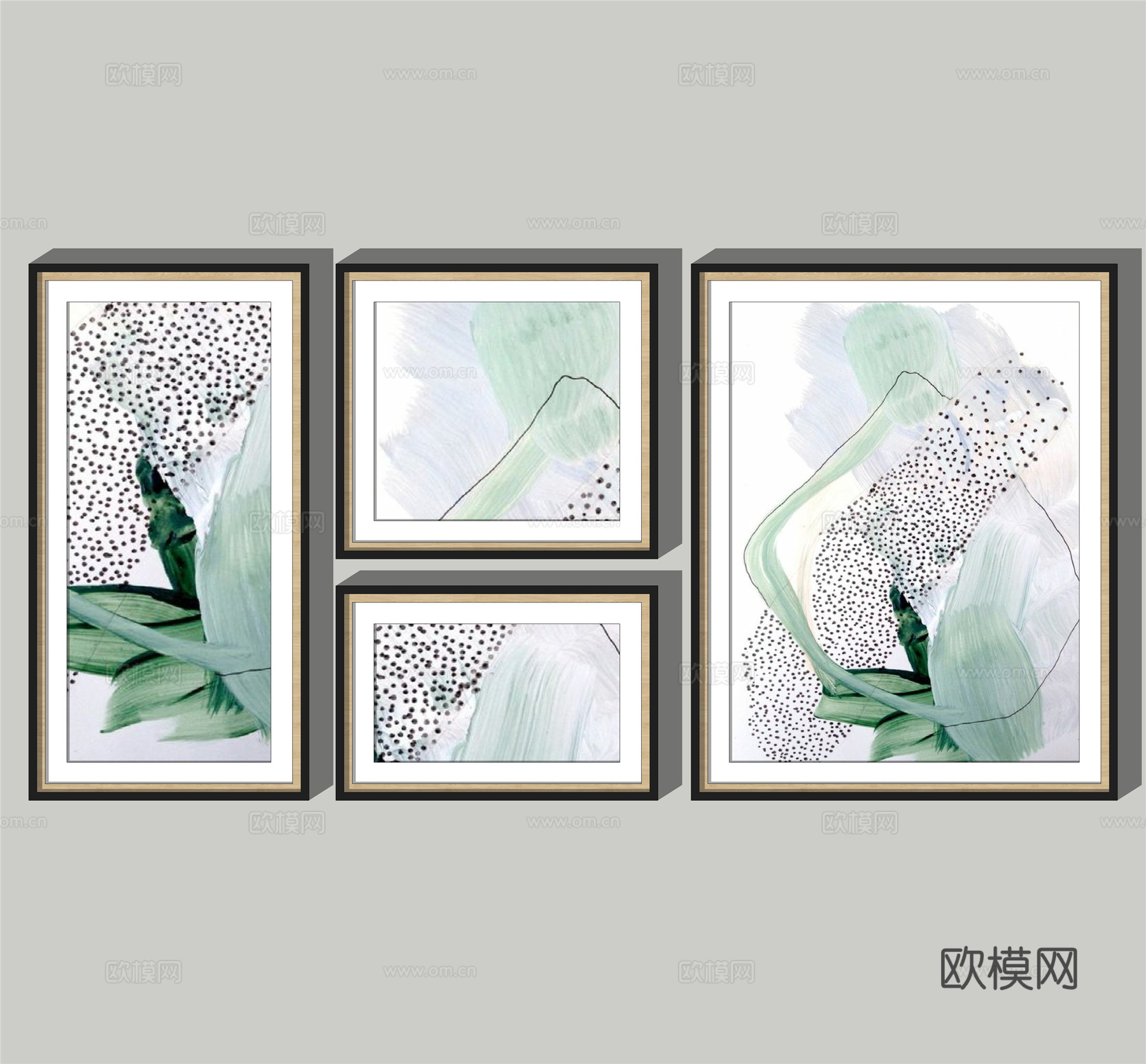 北欧装饰挂画su模型下载