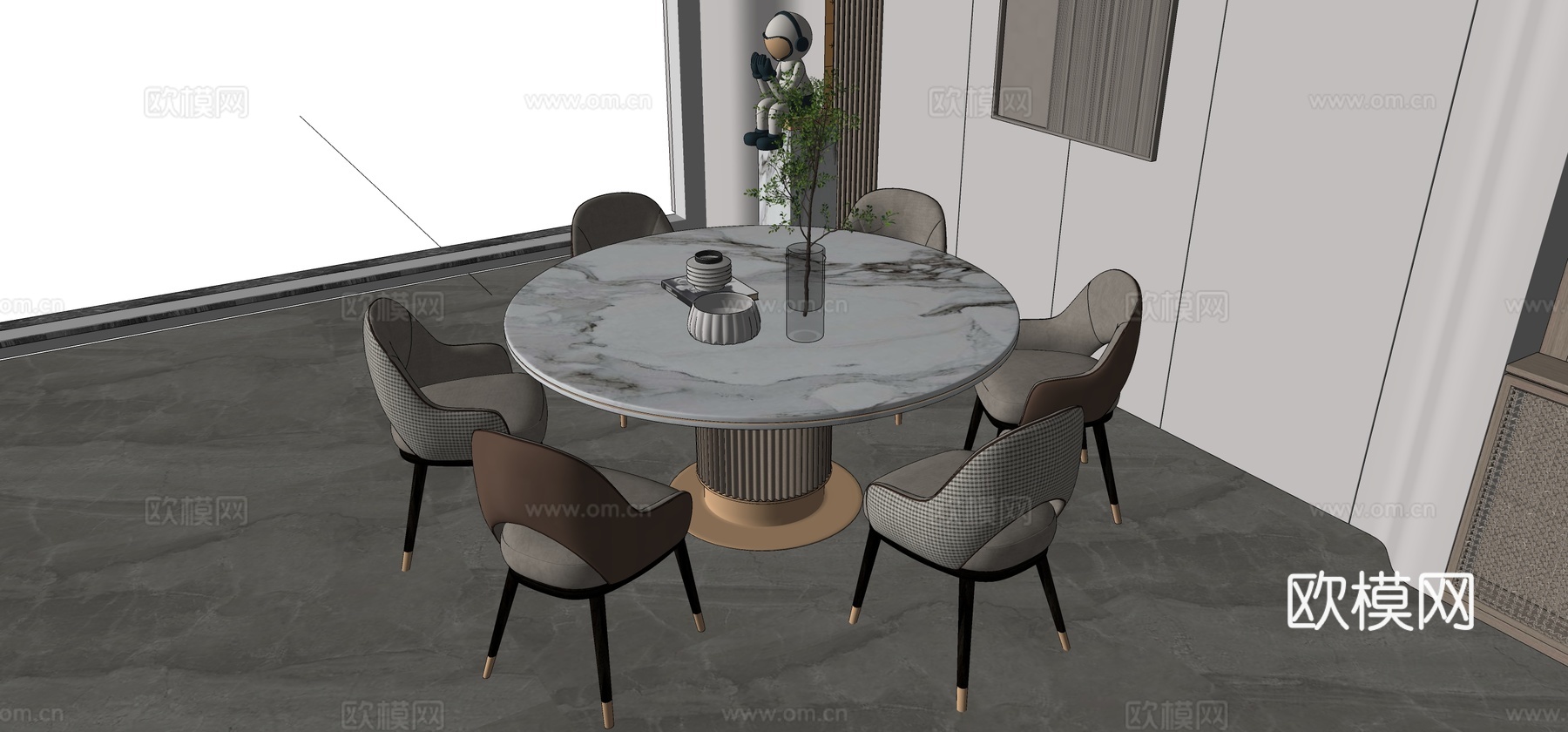 家具 餐桌su模型