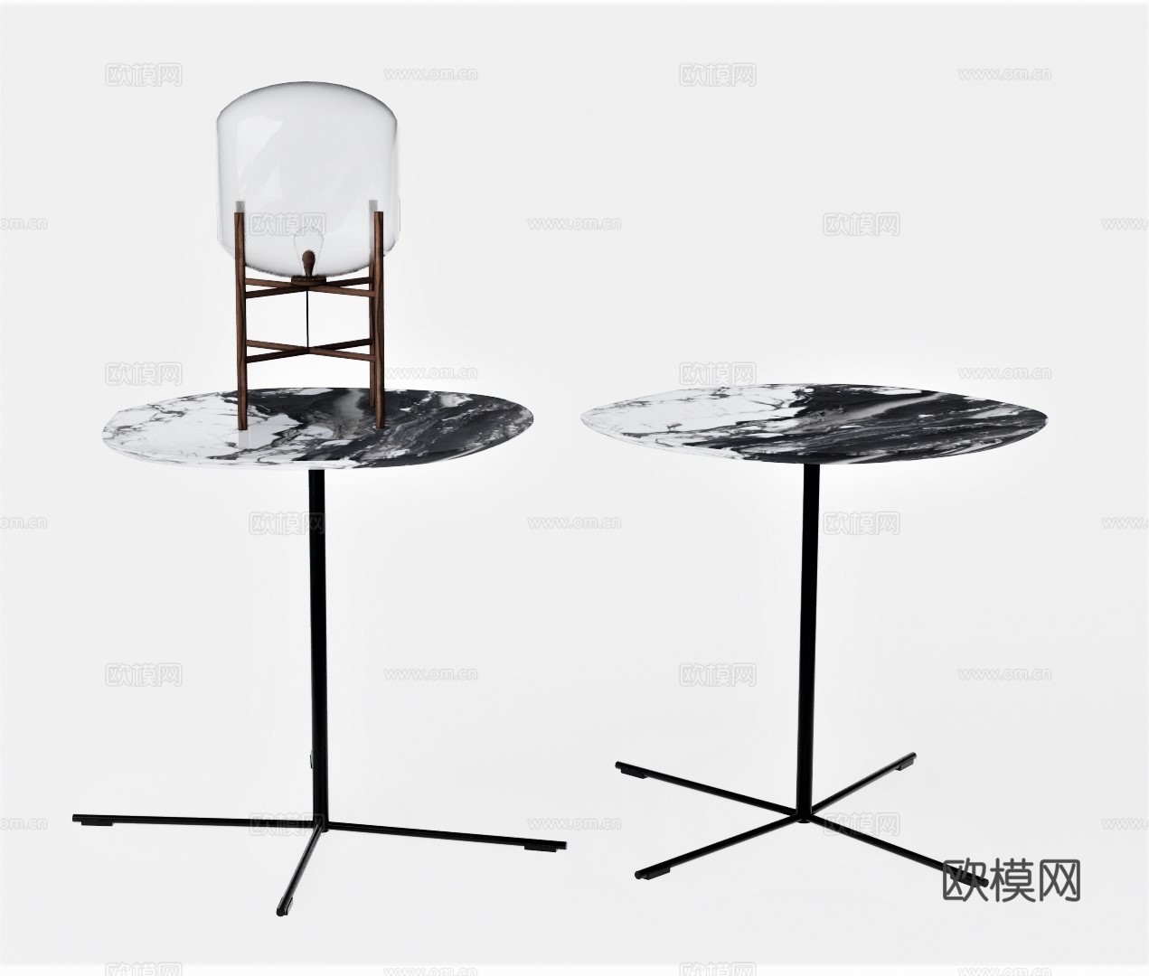 现代金属圆几su模型下载