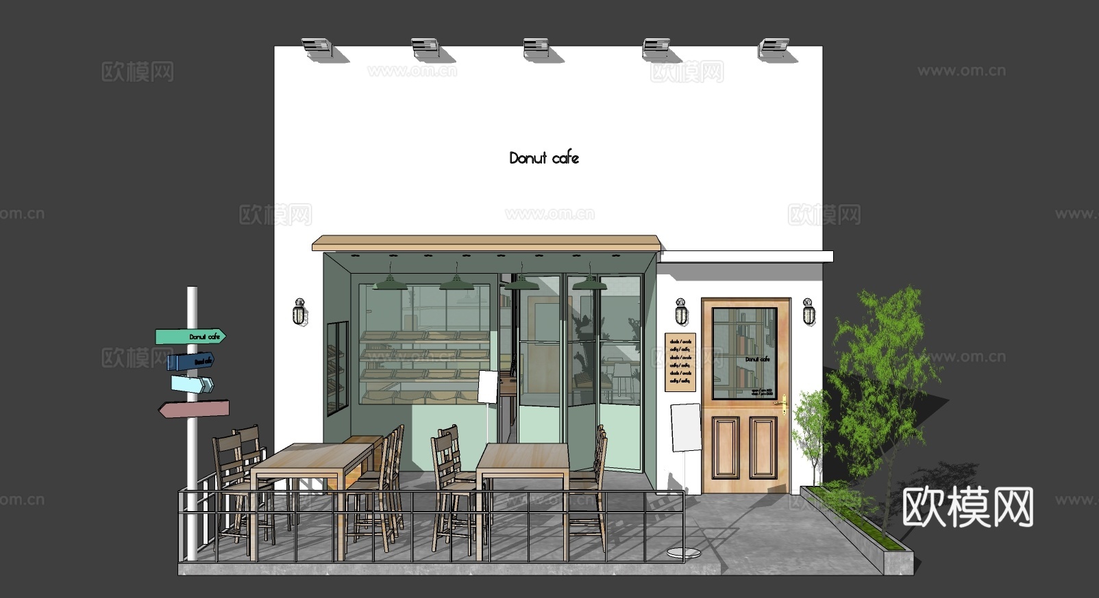 北欧咖啡店su模型下载