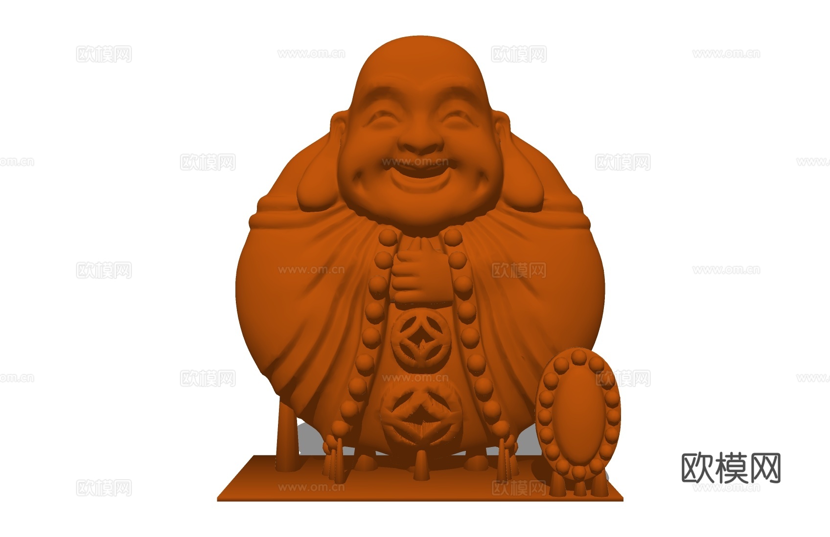 中式弥勒佛雕塑su模型下载