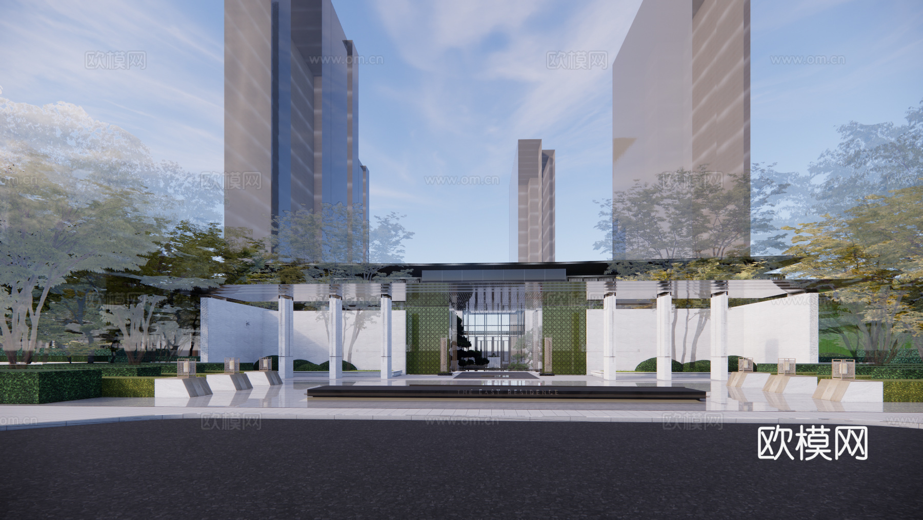 新中式售楼处su模型下载下载（渲染图3）