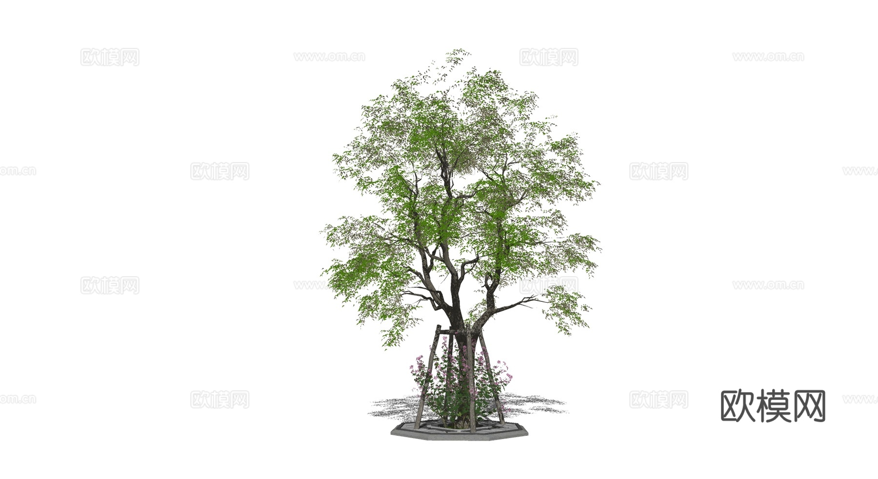 现代景观树su模型下载