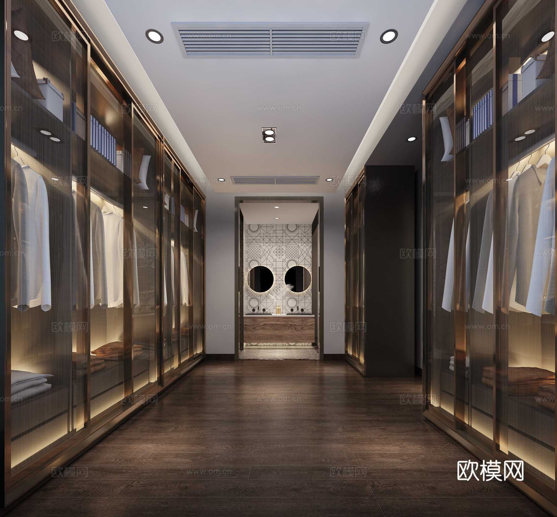 后现代风格时尚衣帽间3d模型