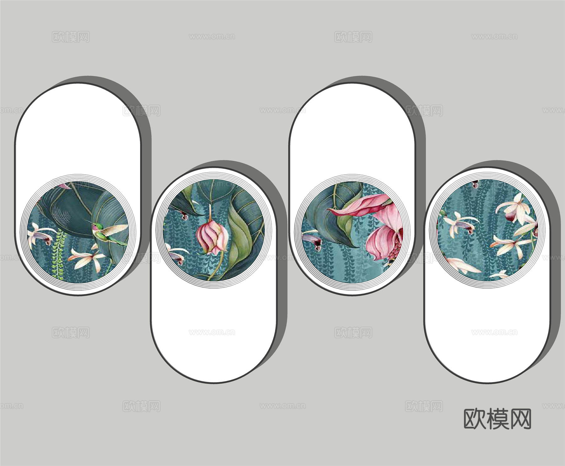 现代装饰挂画su模型下载