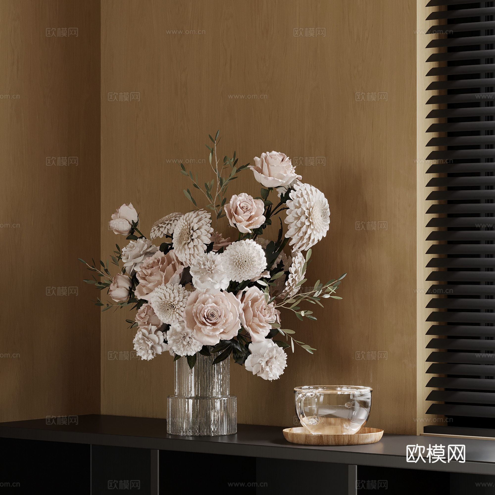 06法式花瓶 花艺摆件3d模型