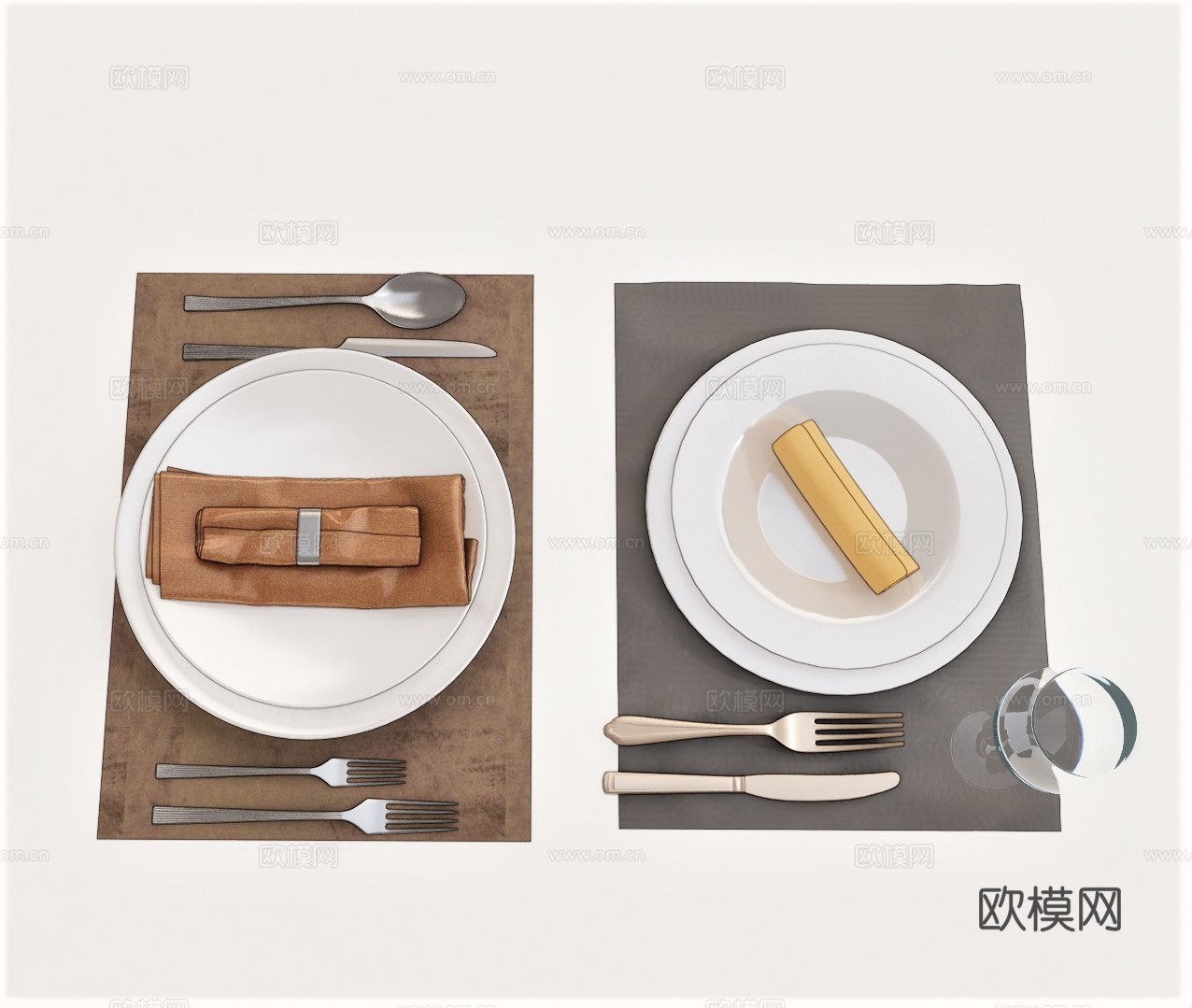 现代餐盘餐具su模型下载