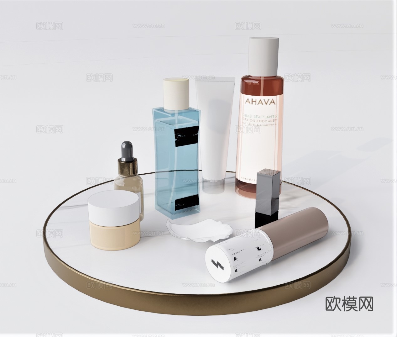 现代面霜口红爽肤水化妆品su模型下载