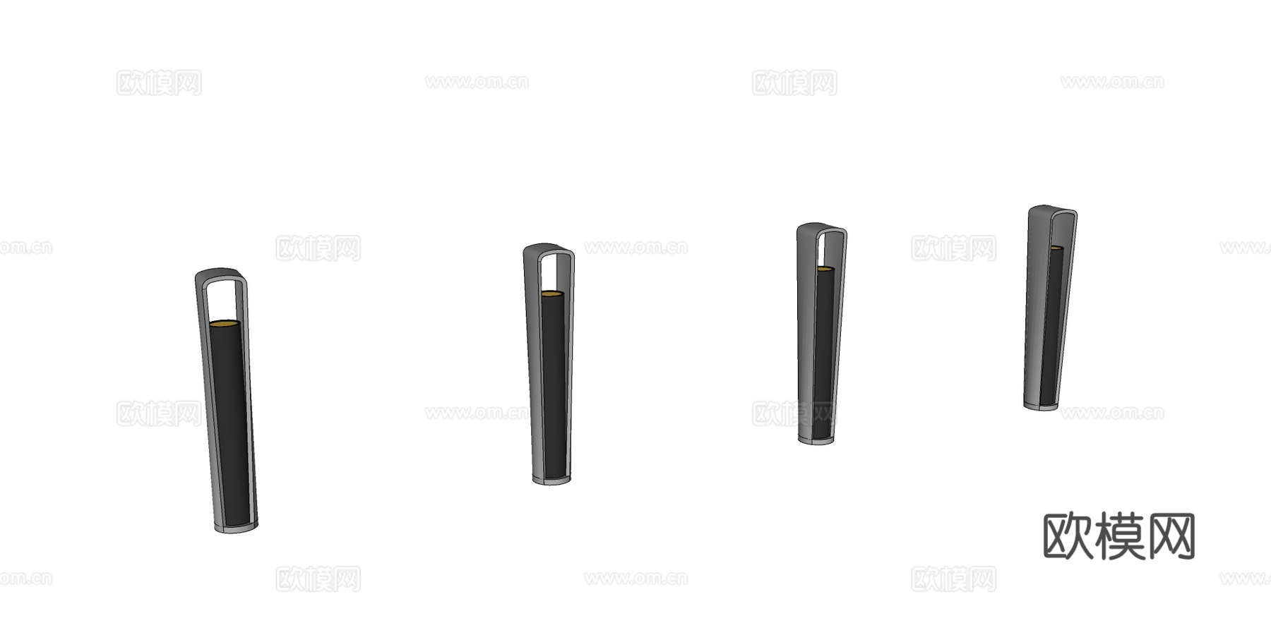 现代路障车挡su模型下载