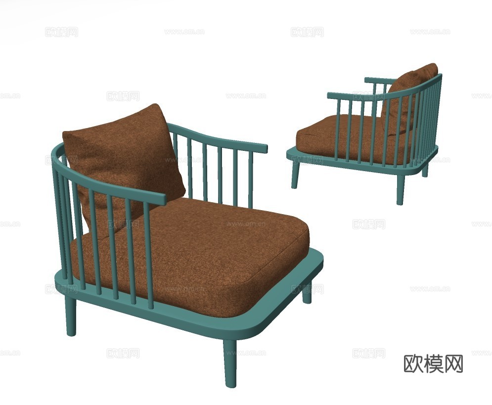 现代单人沙发su模型下载