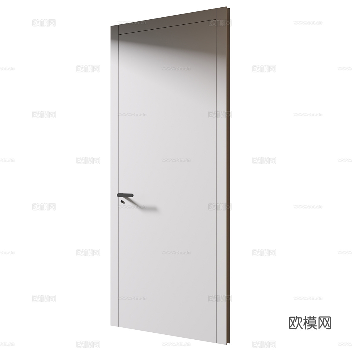 现代极简室内单开门 套装门3d模型