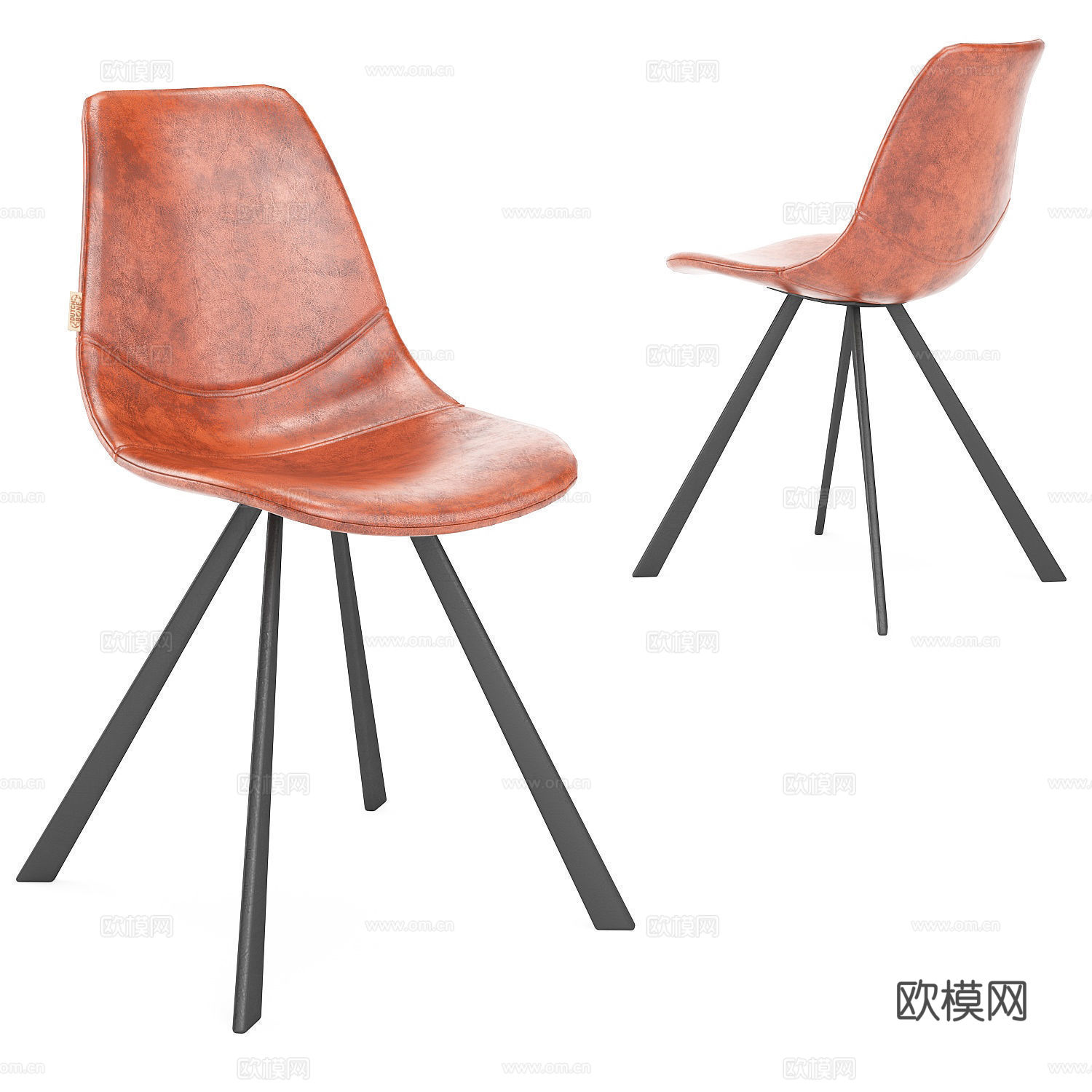 现代工业风圆餐桌椅3d模型