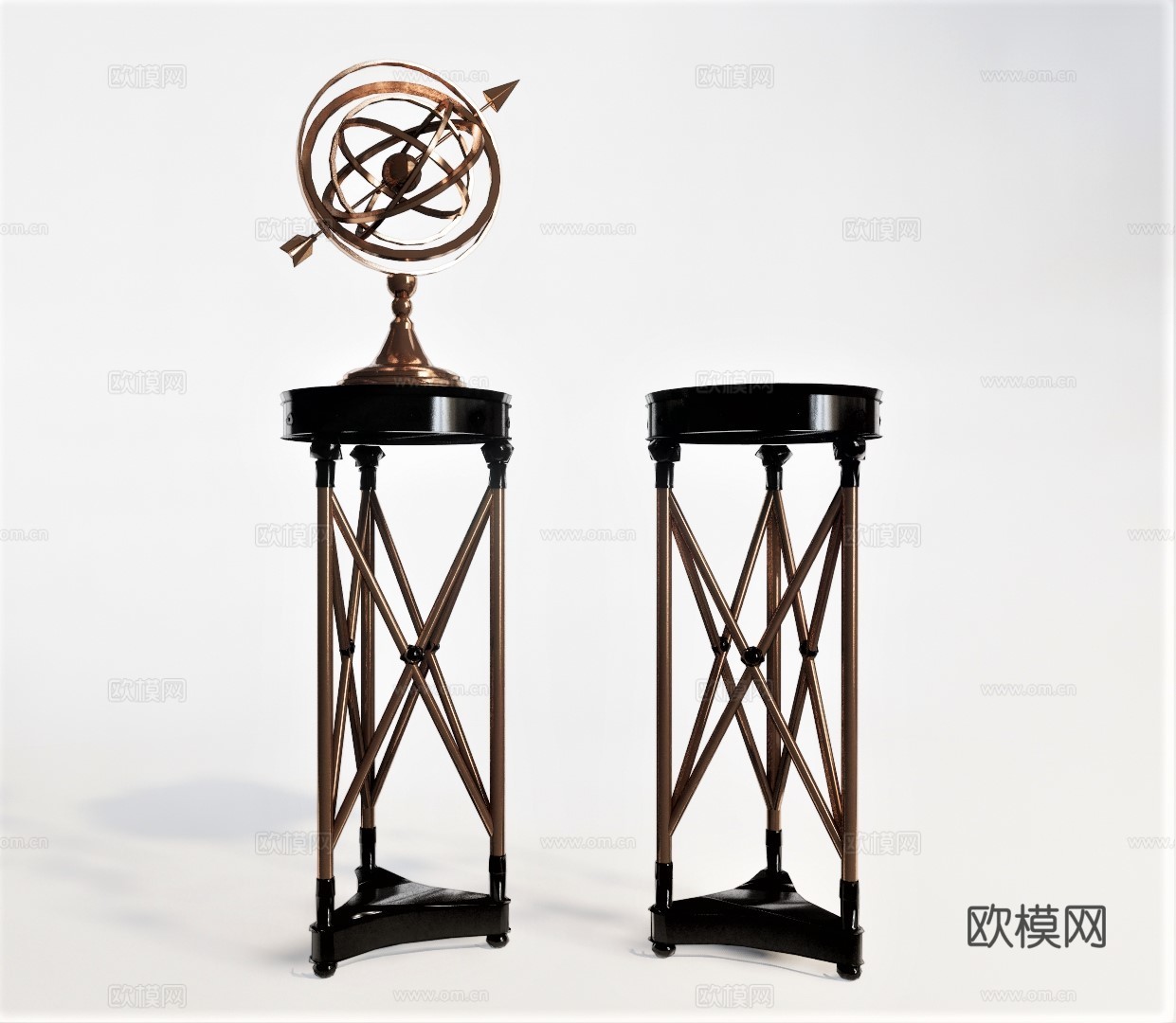 现代金属饰品摆件su模型下载