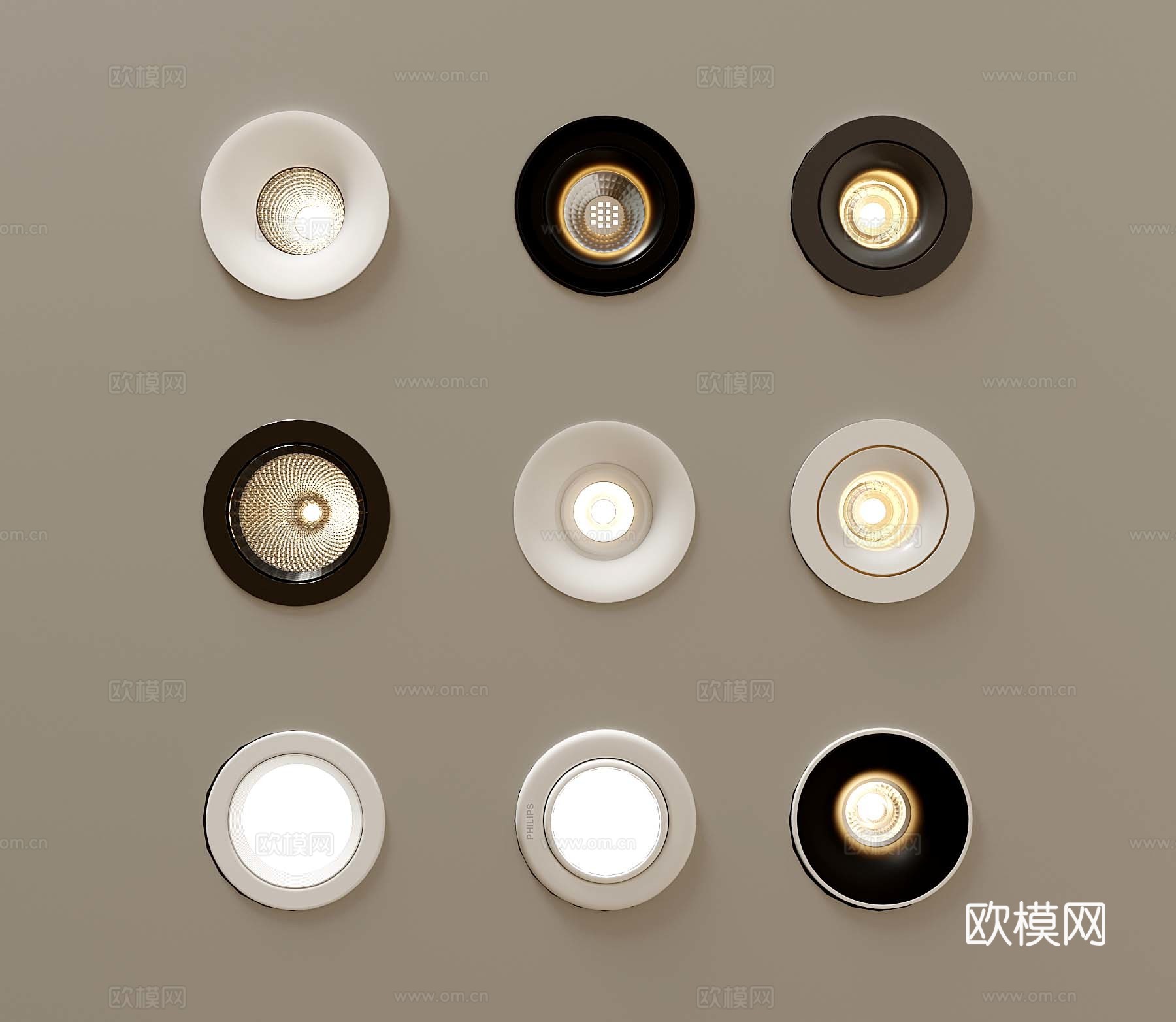 06现代筒灯射灯3d模型