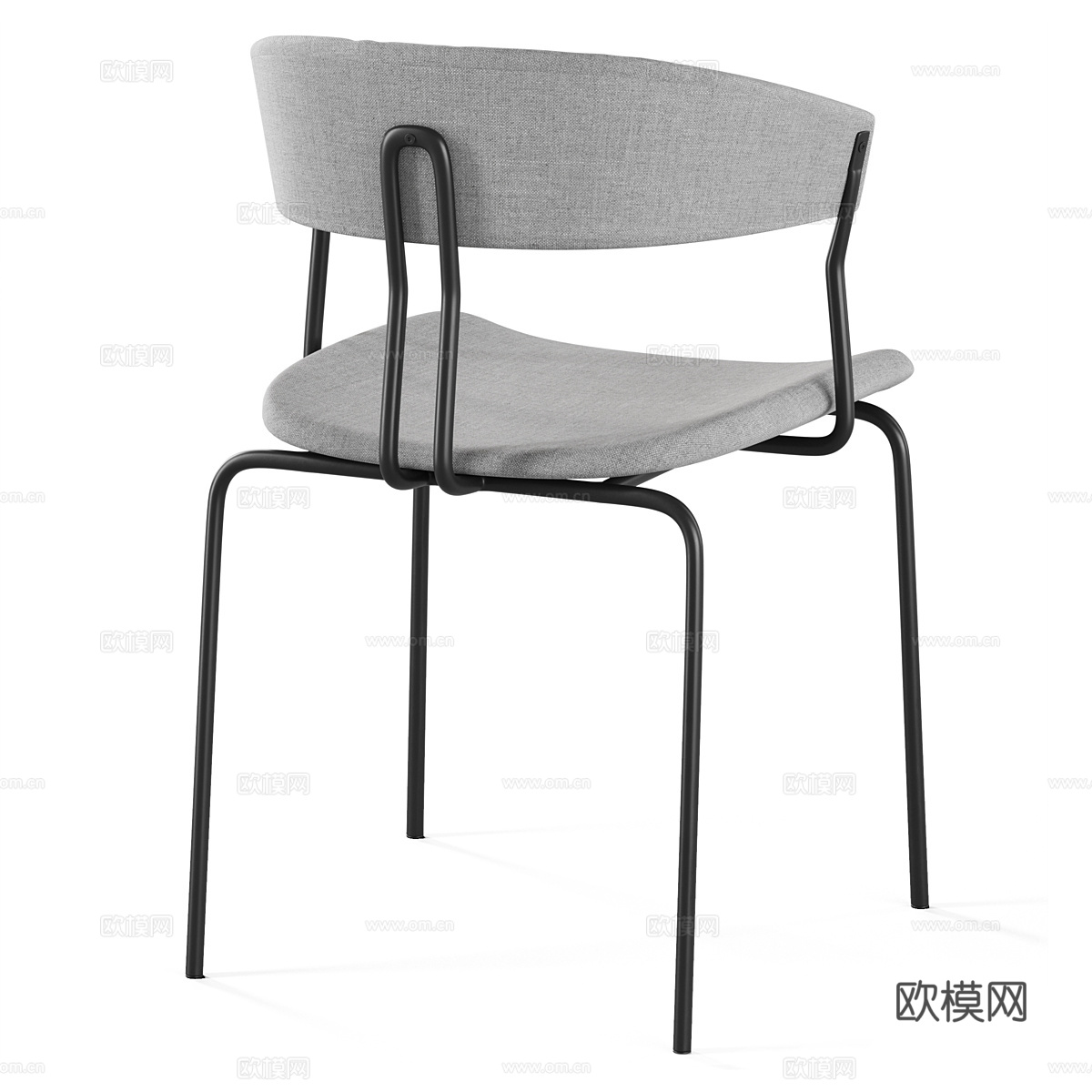 现代极简布艺不锈钢单椅3d模型