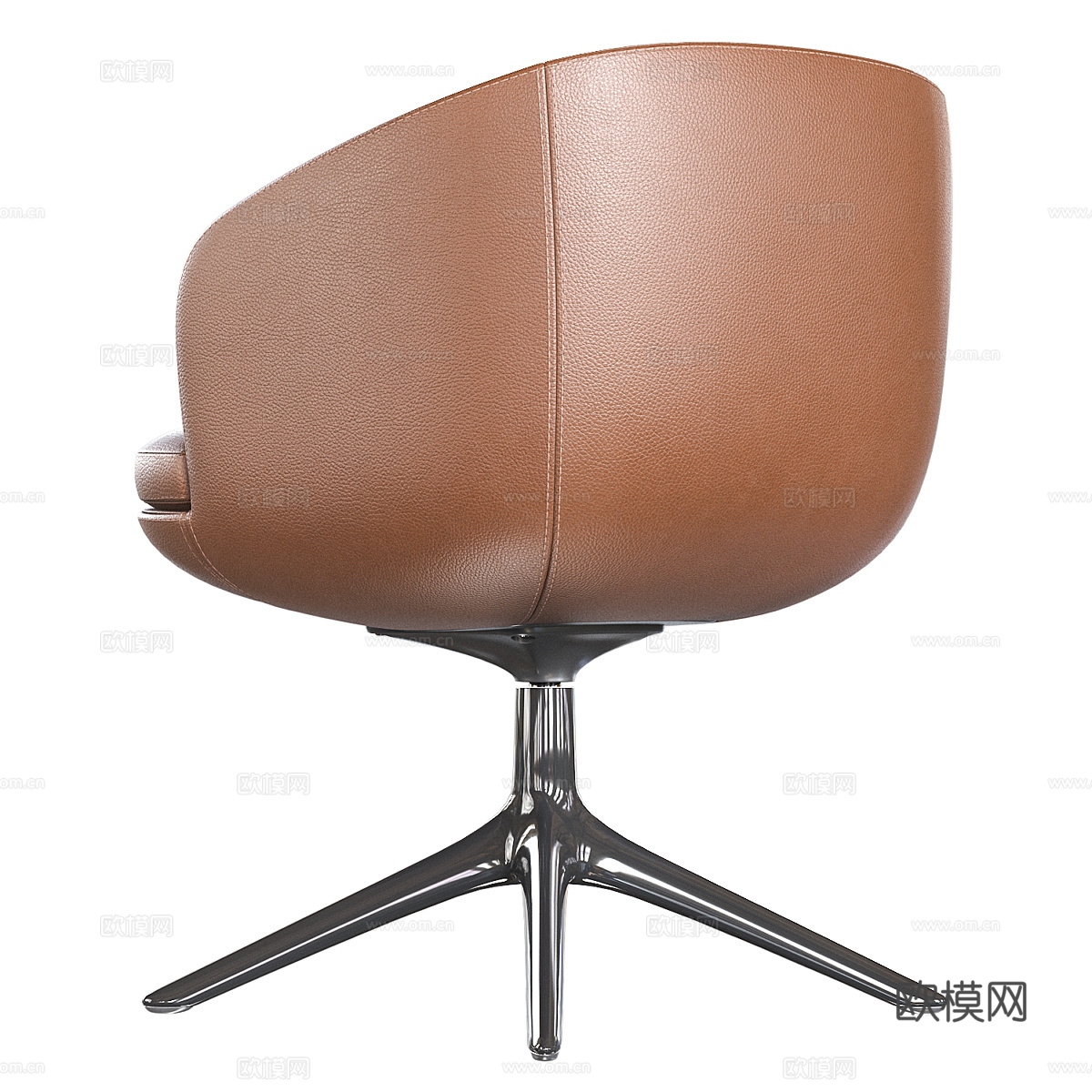 现代意式皮革办公椅3d模型