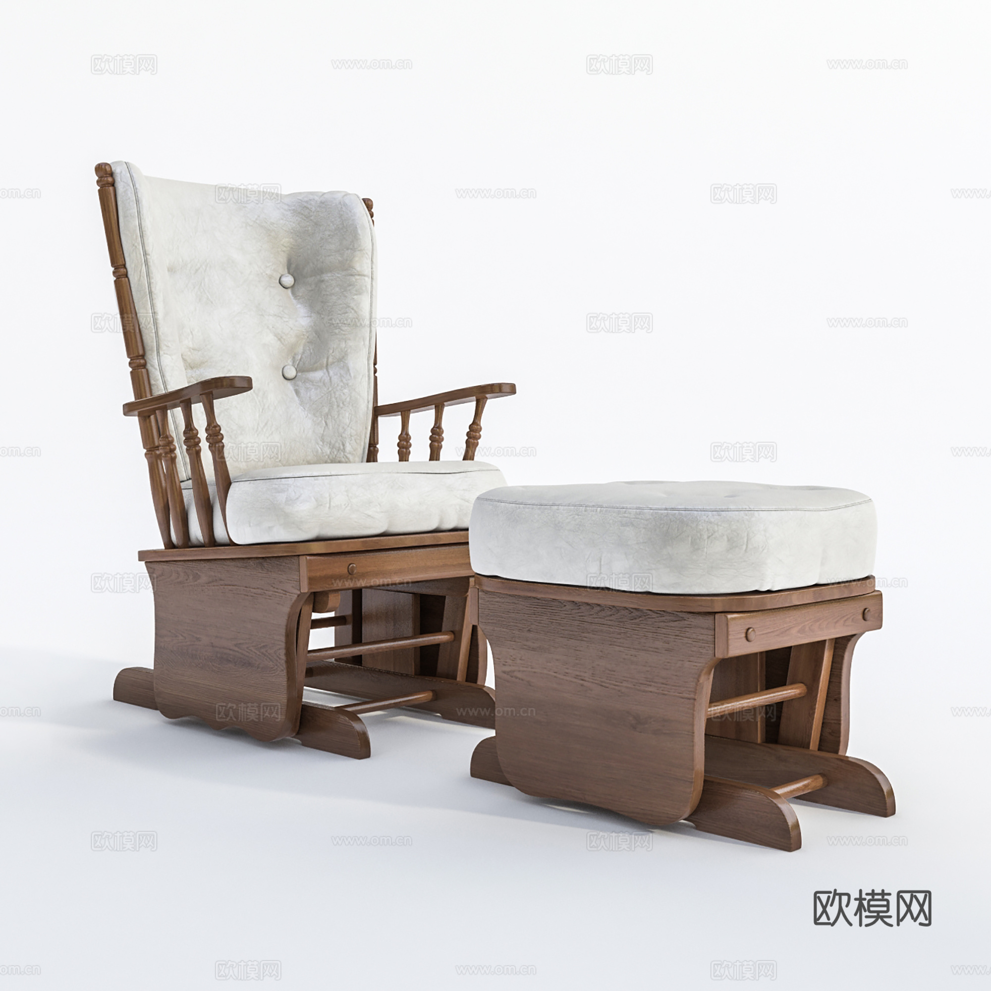 简欧躺椅 户外躺椅 实木躺椅3d模型