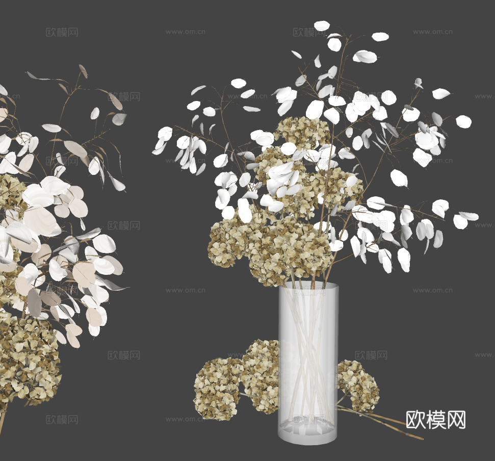 现代干花插花su模型下载