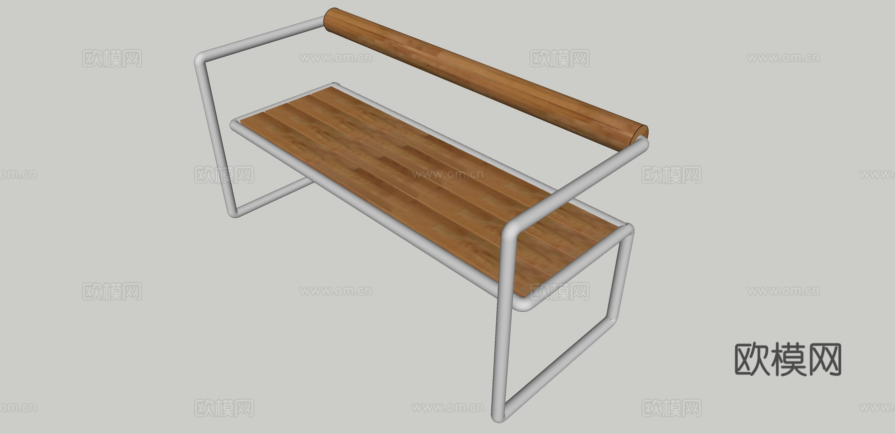 现代创意坐凳公用椅su模型下载下载（渲染图2）