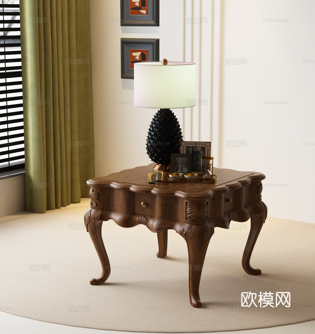 美式边几 法式古典边几 欧式古典边几 美式茶几 法式茶几 欧3d模型