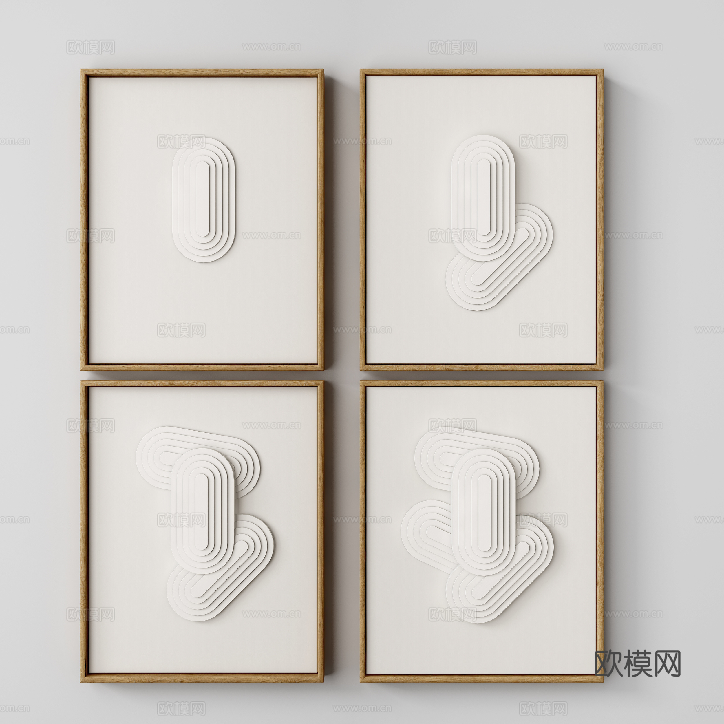 现代立体装饰画su模型下载