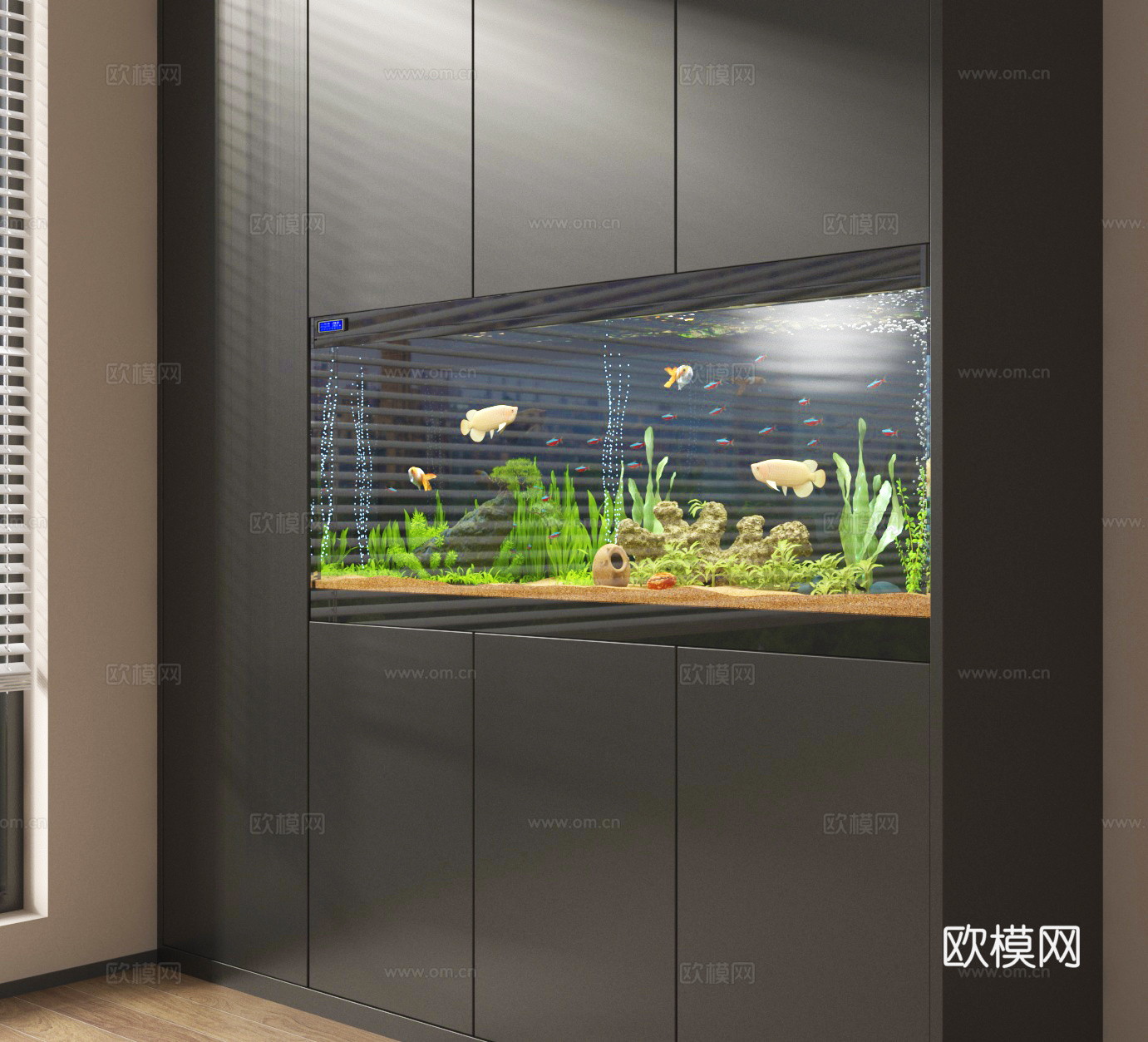 鱼缸 水族箱su模型
