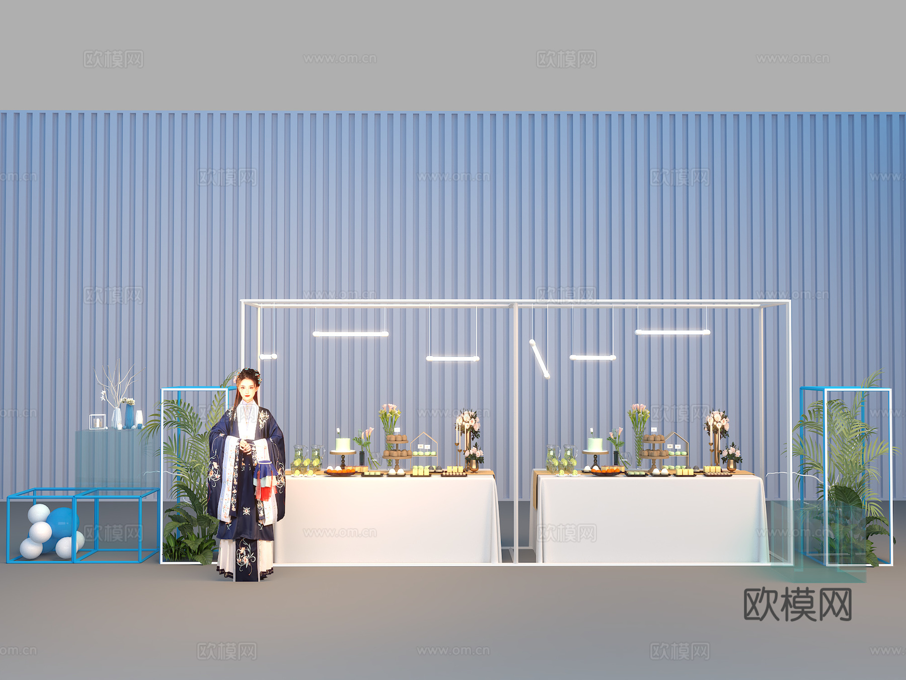 茶歇 冷餐 活动 美陈 食物 饮品3d模型