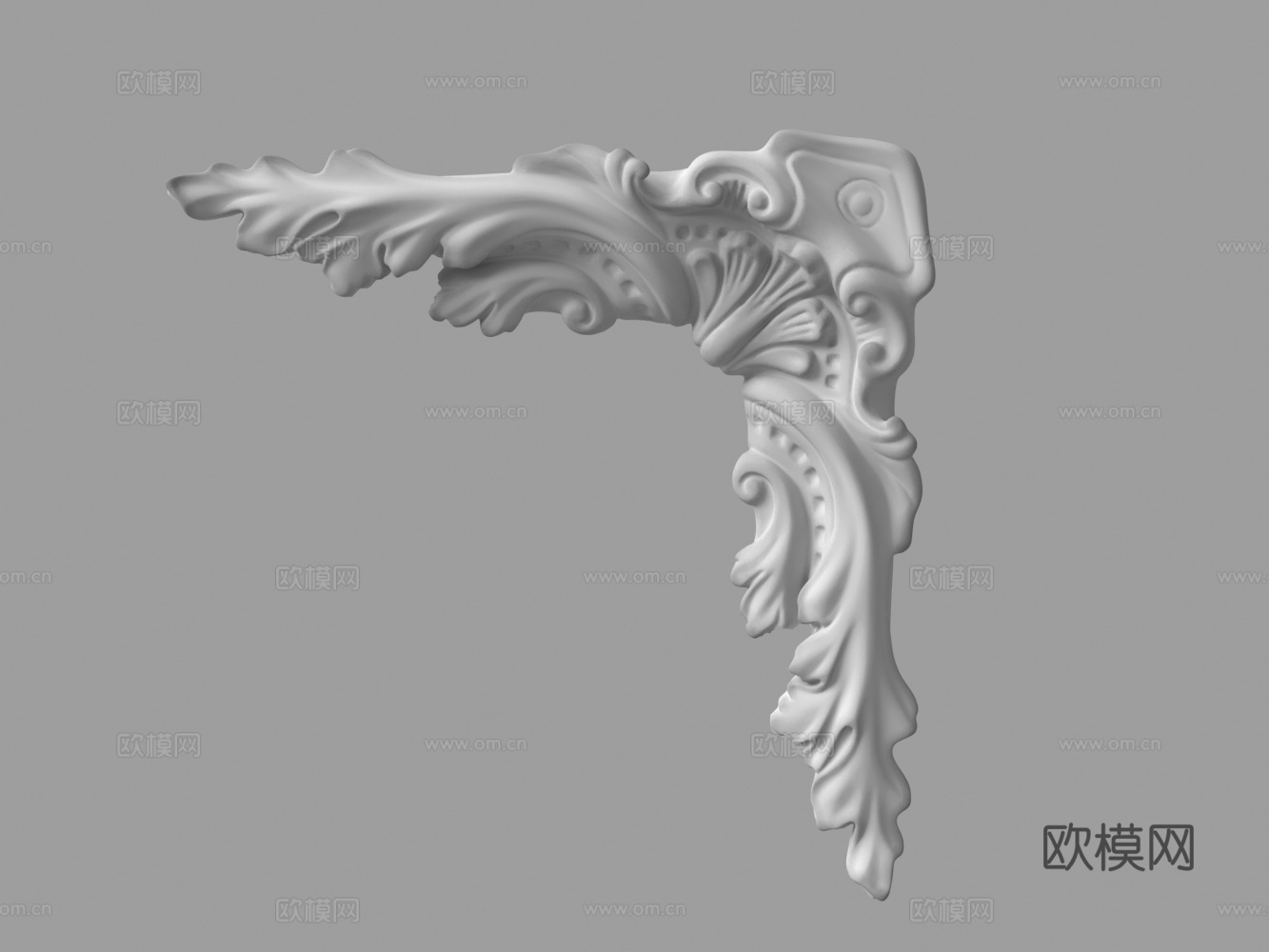 欧式石膏角花 背景墙角花 雕花3d模型