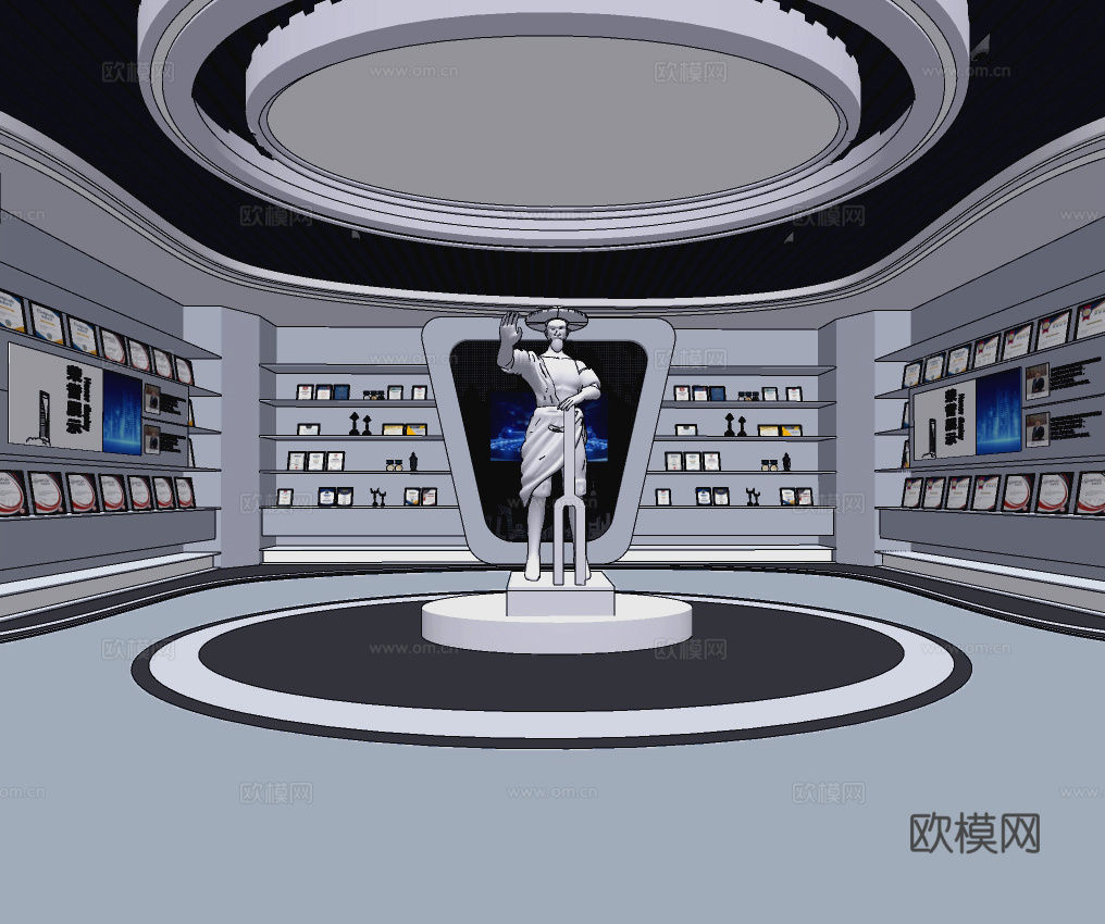 现代企业文化科技展厅su模型下载