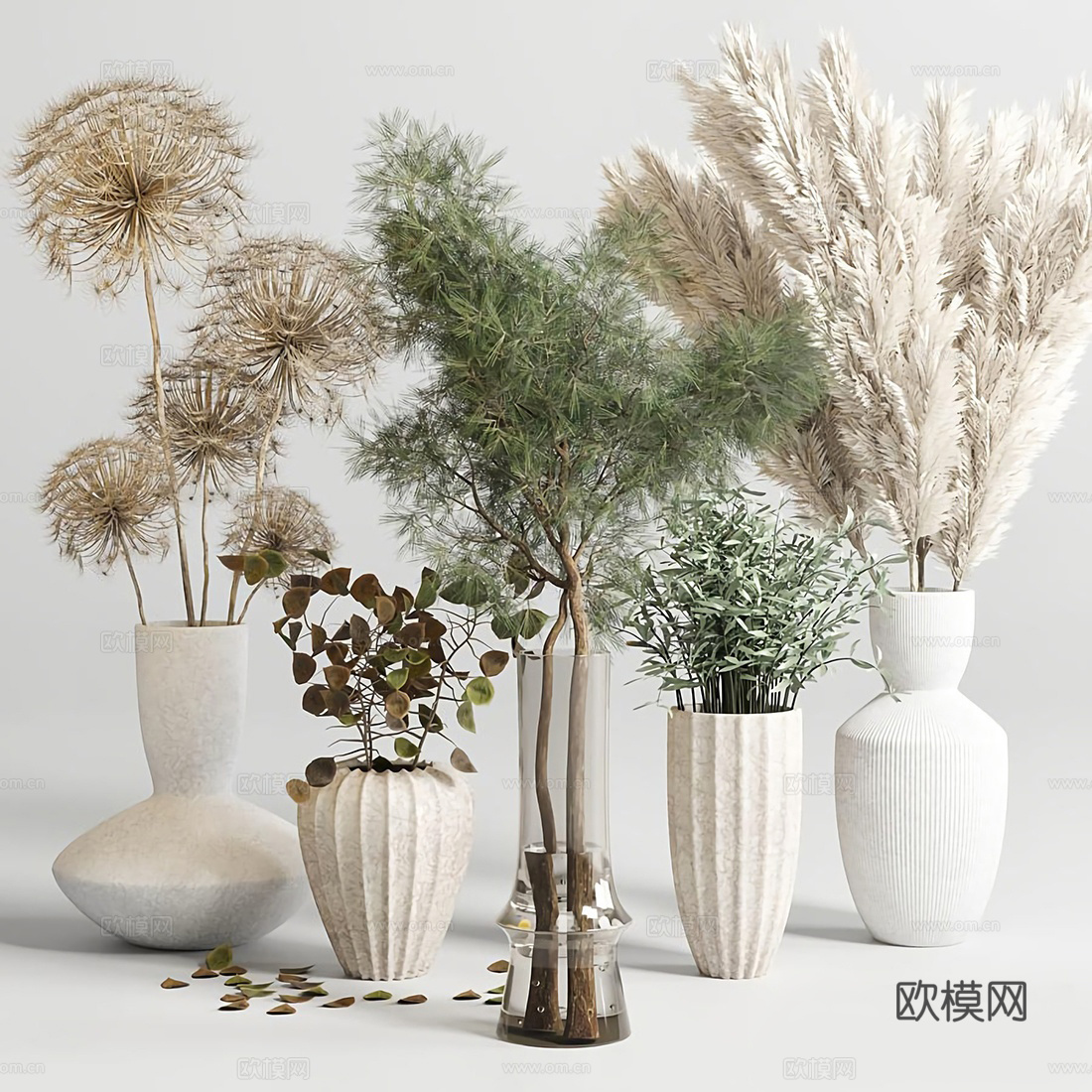 现代花瓶插花su模型下载