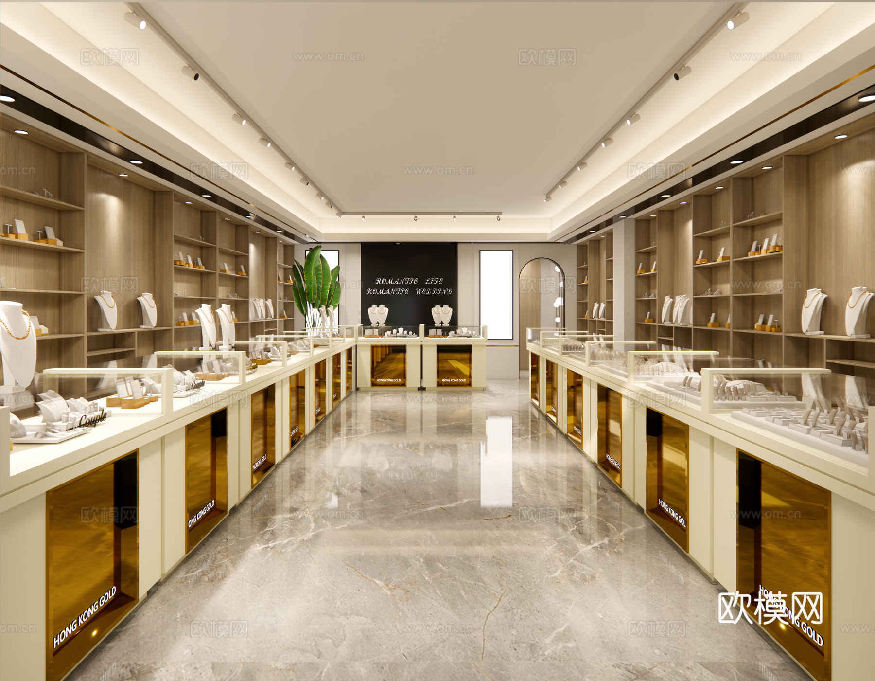 现代珠宝首饰店su模型下载