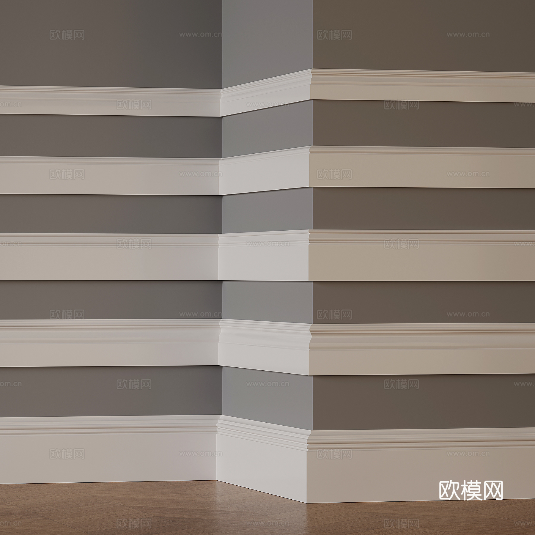 18法式踢脚线3d模型