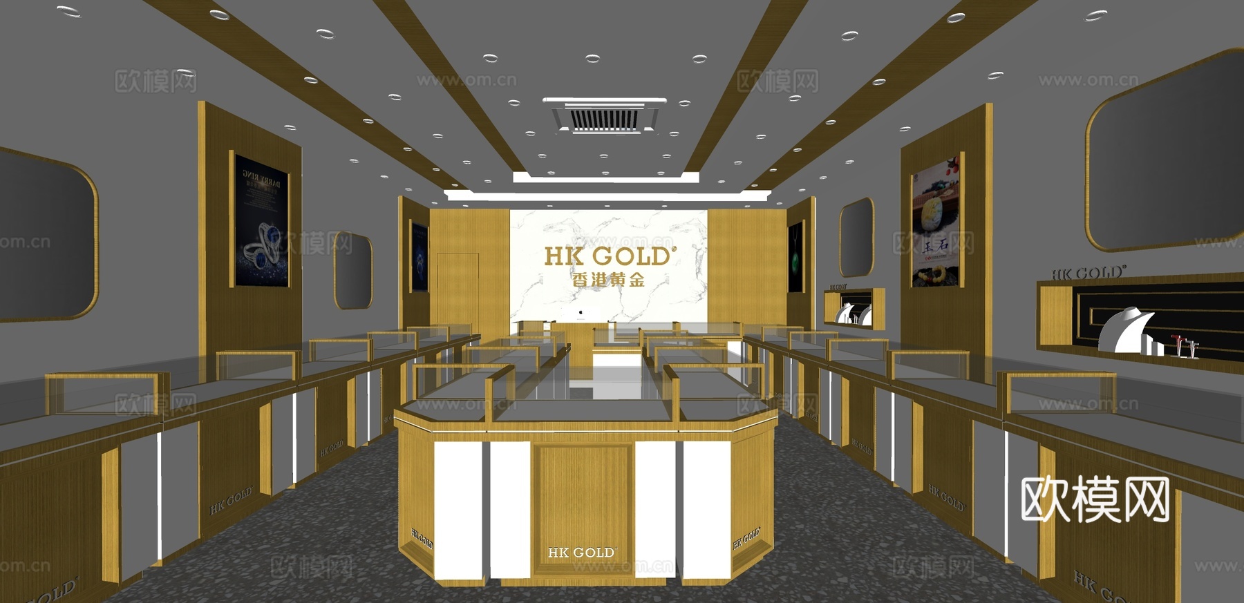 现代珠宝首饰店su模型下载