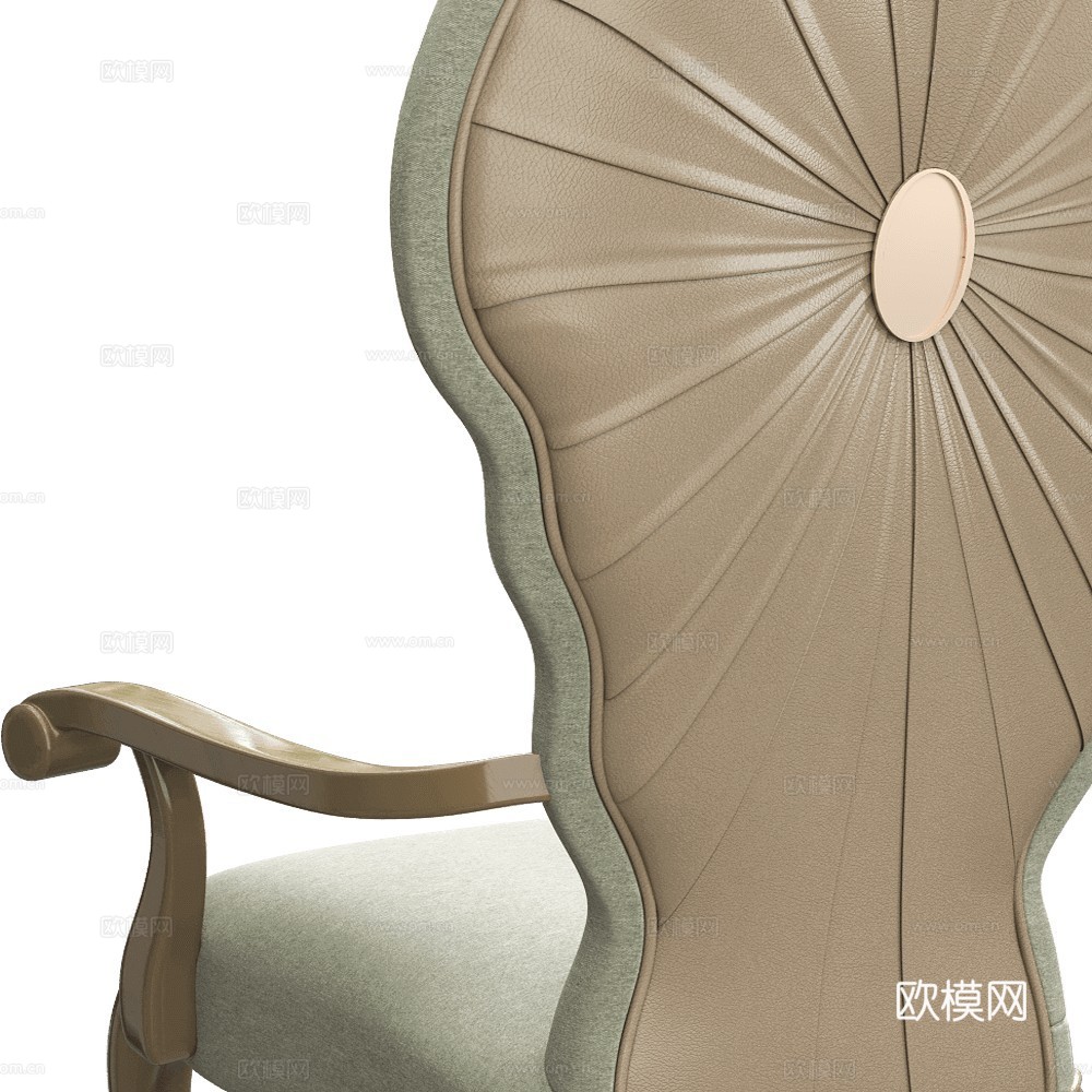 Modenese 欧式单椅 复古单椅 布艺餐椅 扶手椅 书椅3d模型