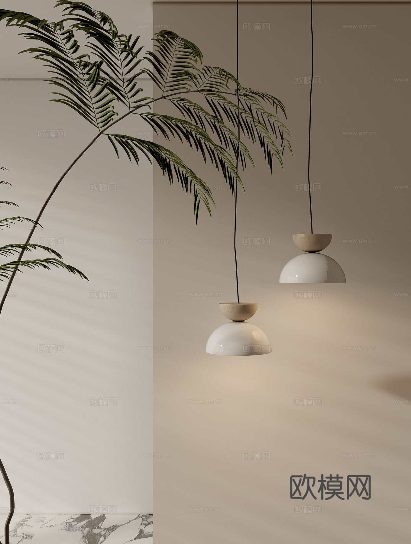 床头吊灯3d模型下载