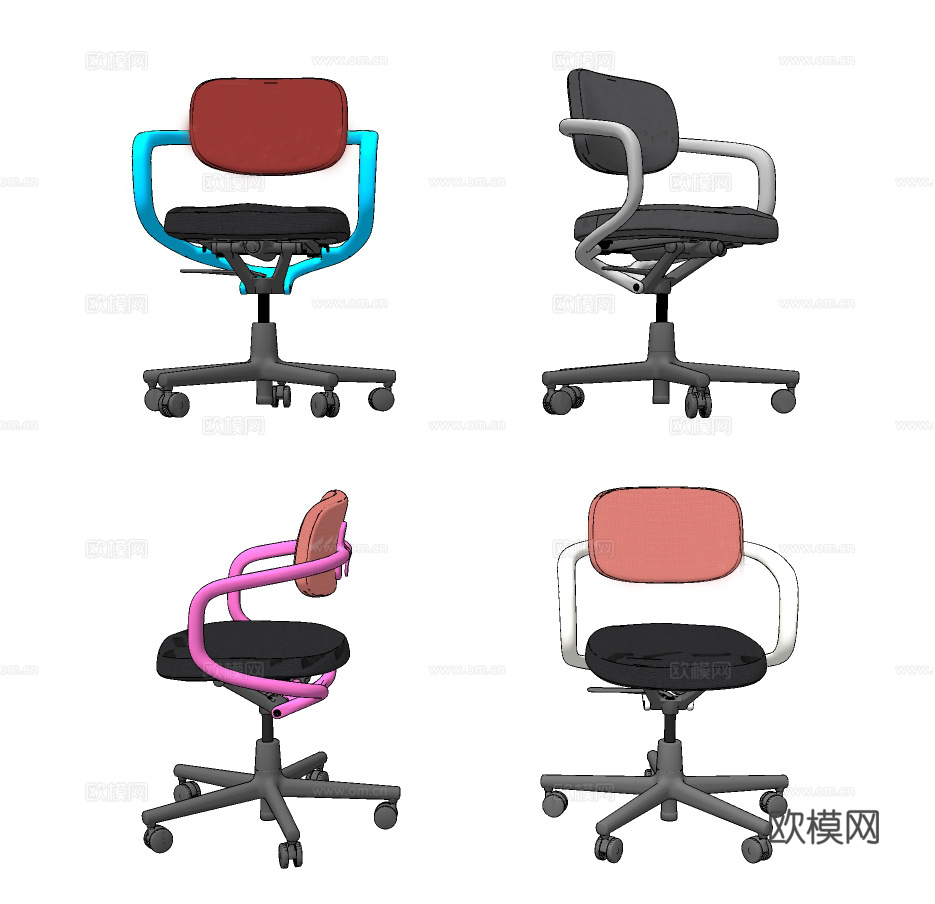现代办公椅su模型下载