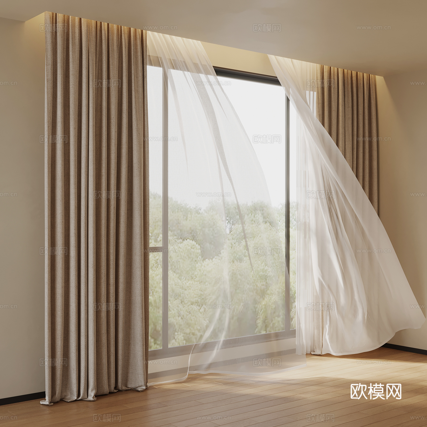 09现代窗帘3d模型