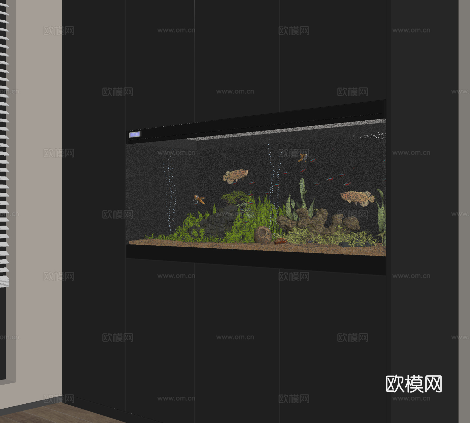鱼缸 水族箱su模型