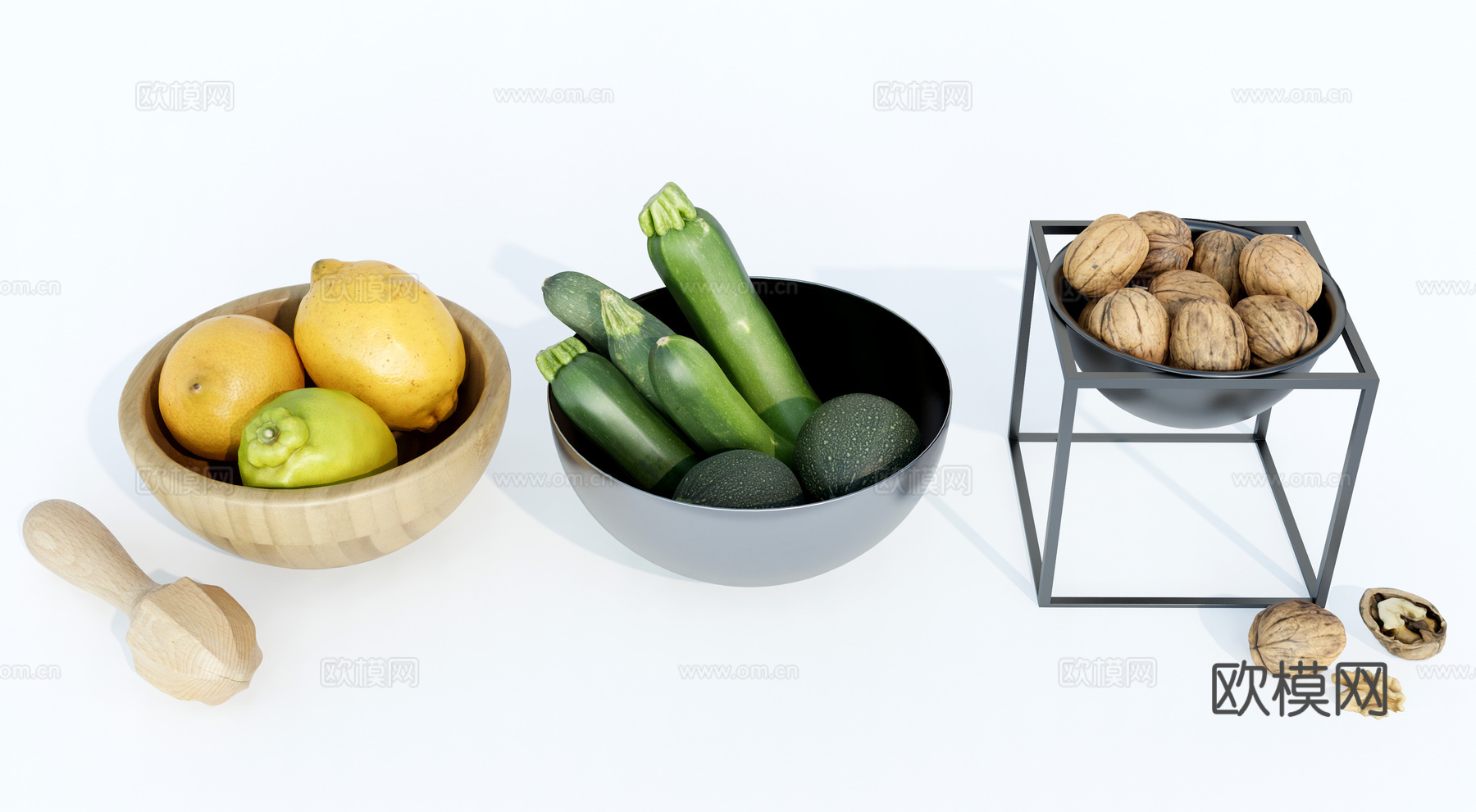 现代水果蔬菜食品su模型下载