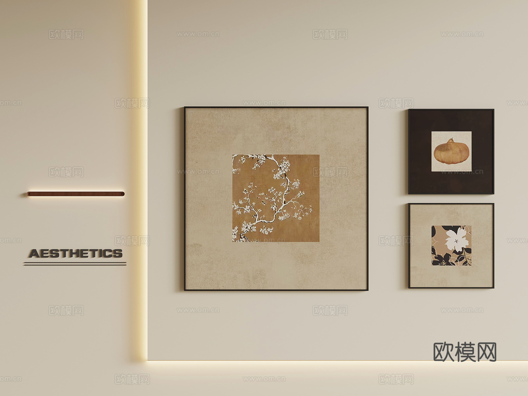 挂画 中古风挂画 装饰画su模型