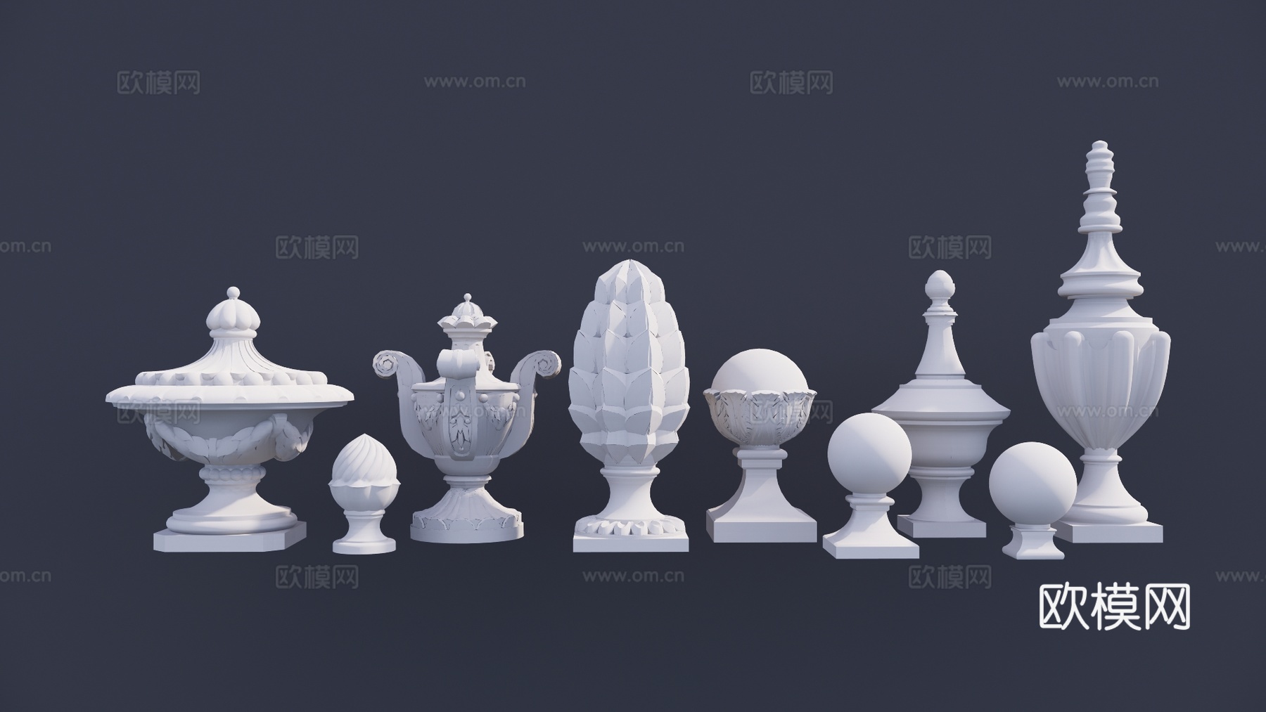 欧式雕花构件su模型下载