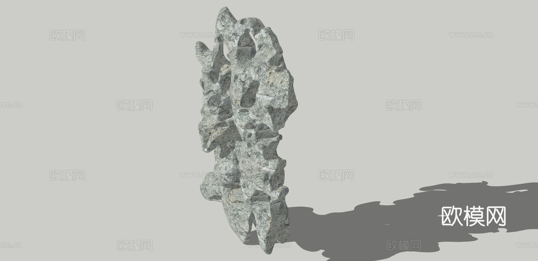 自然风假山太湖石su模型下载