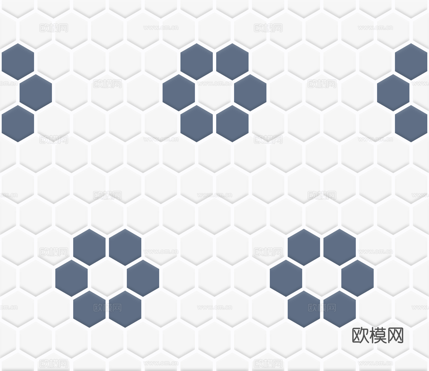 小清新蓝白六边形拼花瓷砖