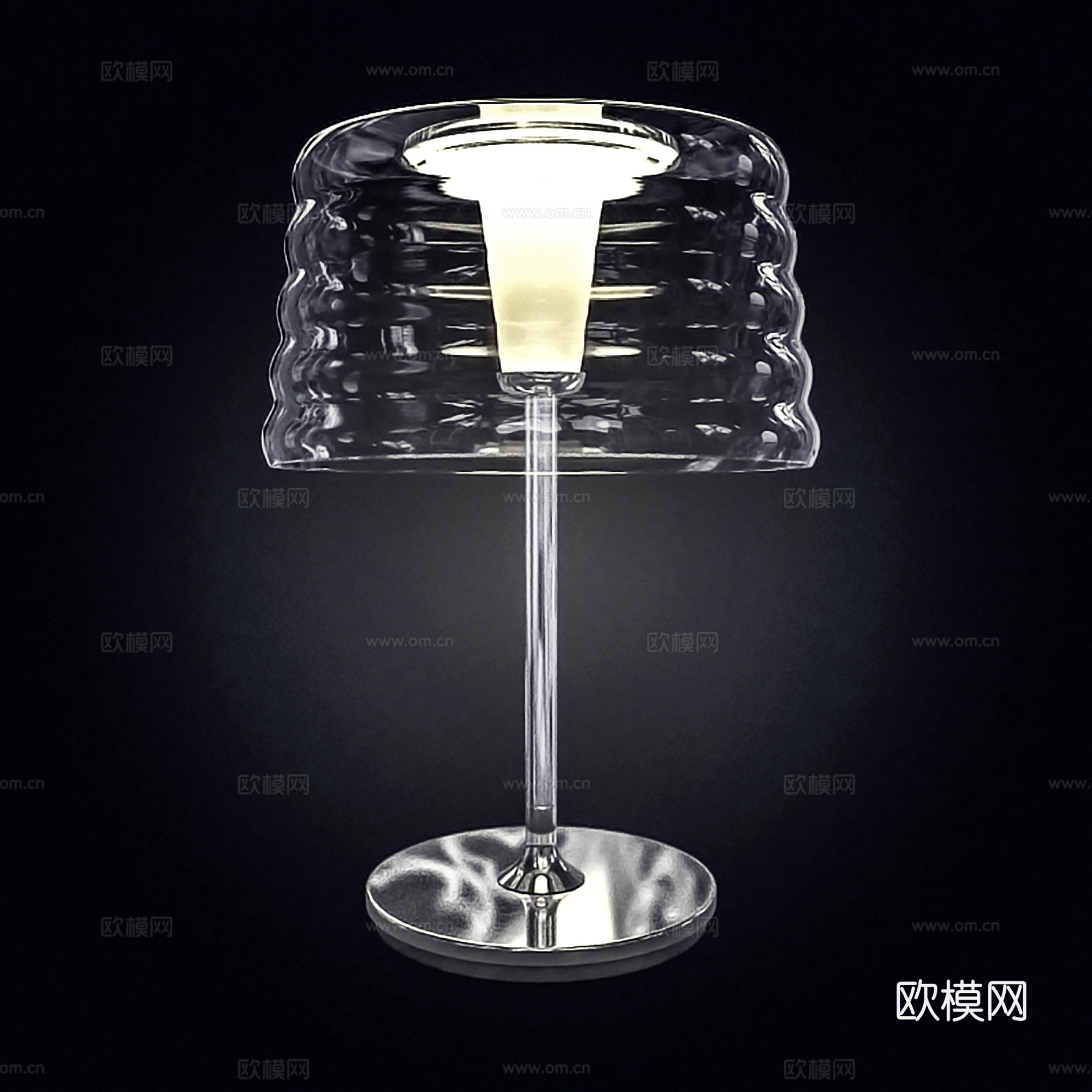 现代台灯 床头灯 玻璃台灯3d模型