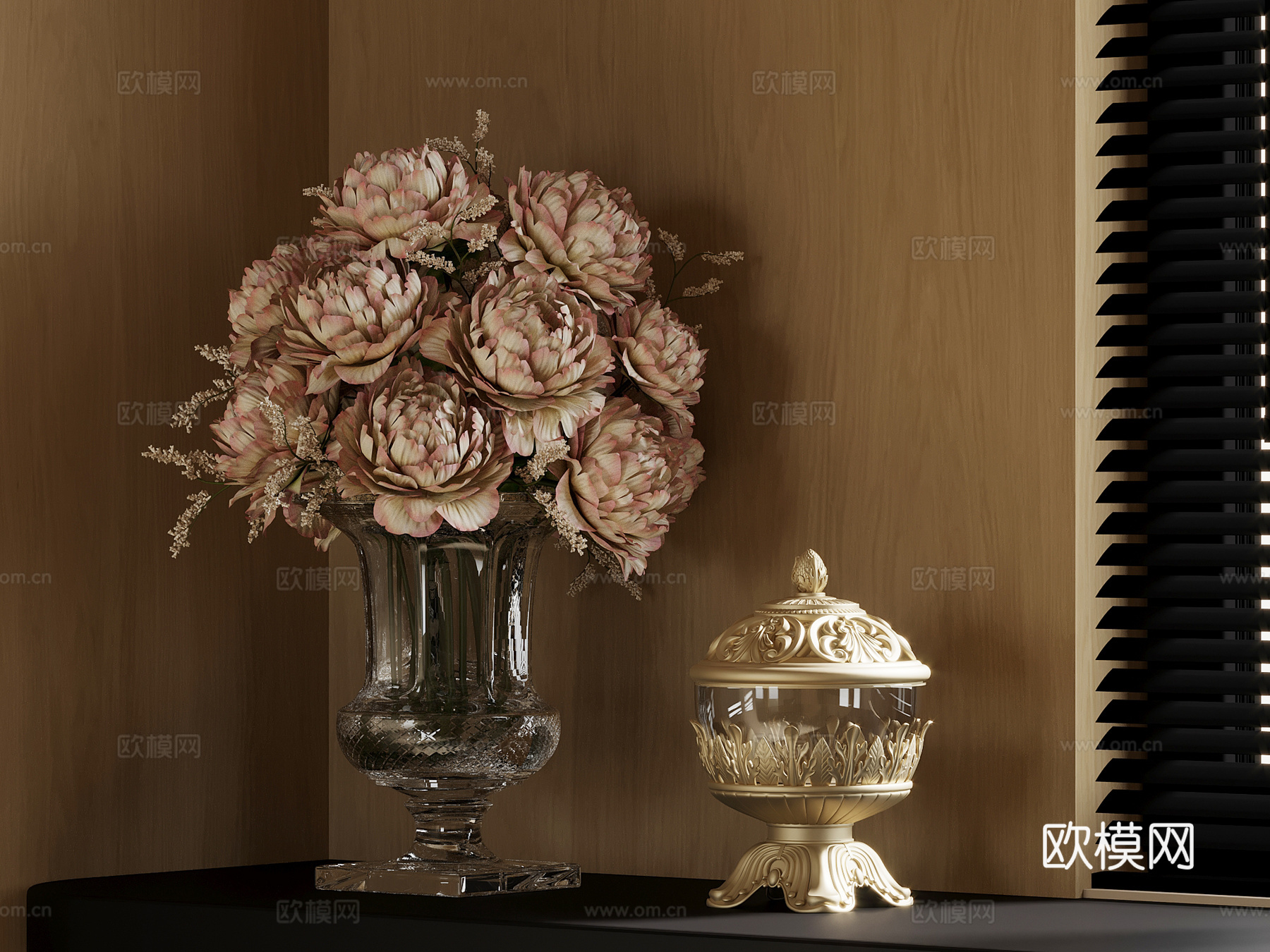 07现代花瓶 鲜花3d模型