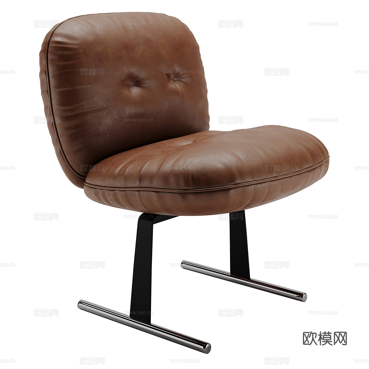 现代意式皮革休闲椅3d模型