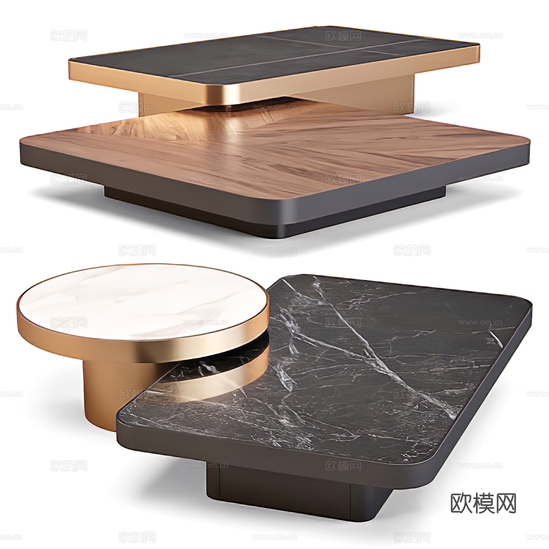 现代轻奢茶几su模型下载