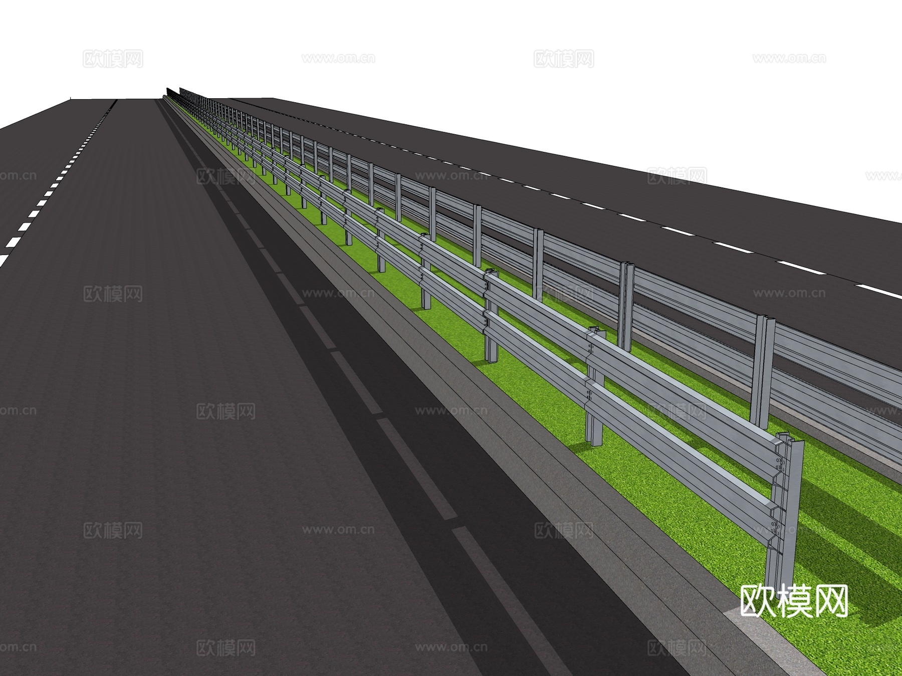现代道路隔离带su模型下载