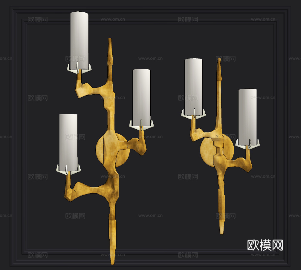 欧式金属壁灯su模型下载
