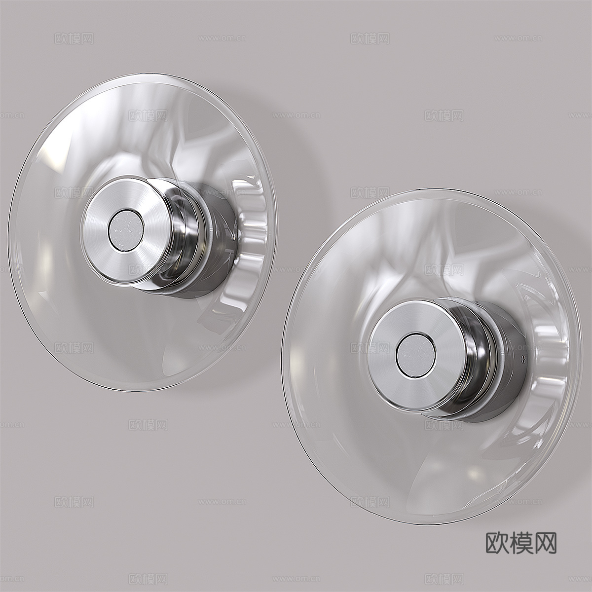 现代极简圆盘玻璃壁灯3d模型